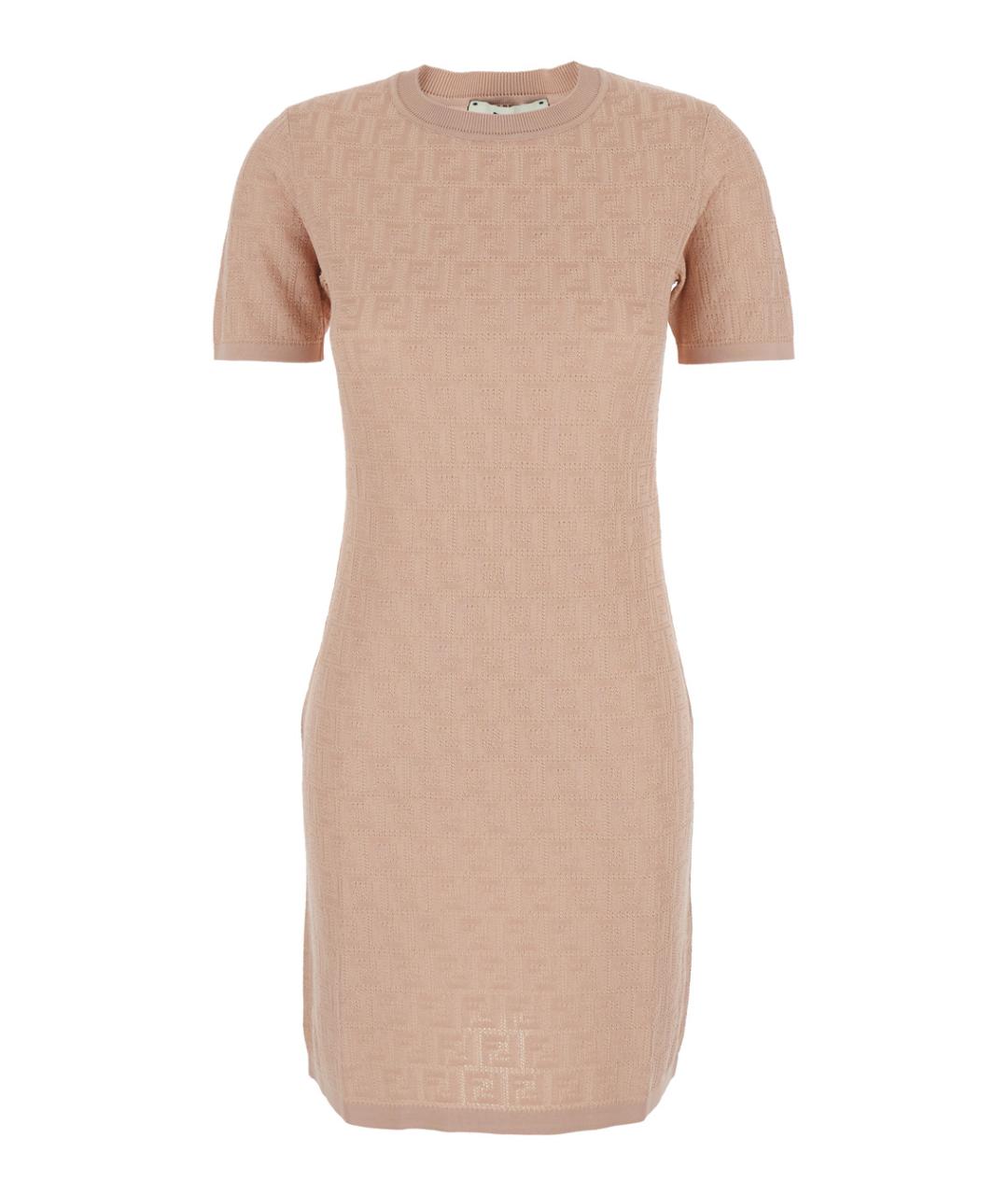FENDI Розовое хлопковое повседневное платье, фото 1