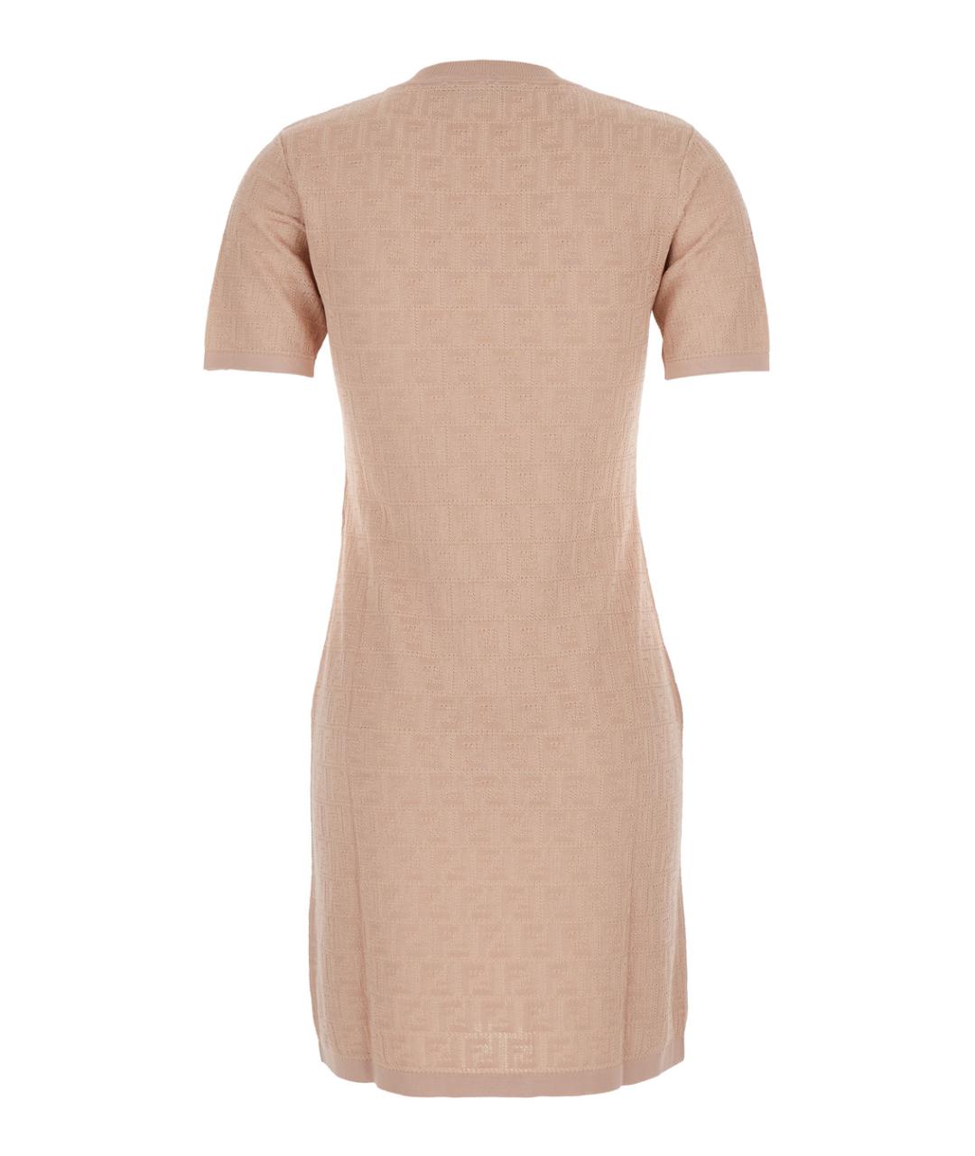 FENDI Розовое хлопковое повседневное платье, фото 2