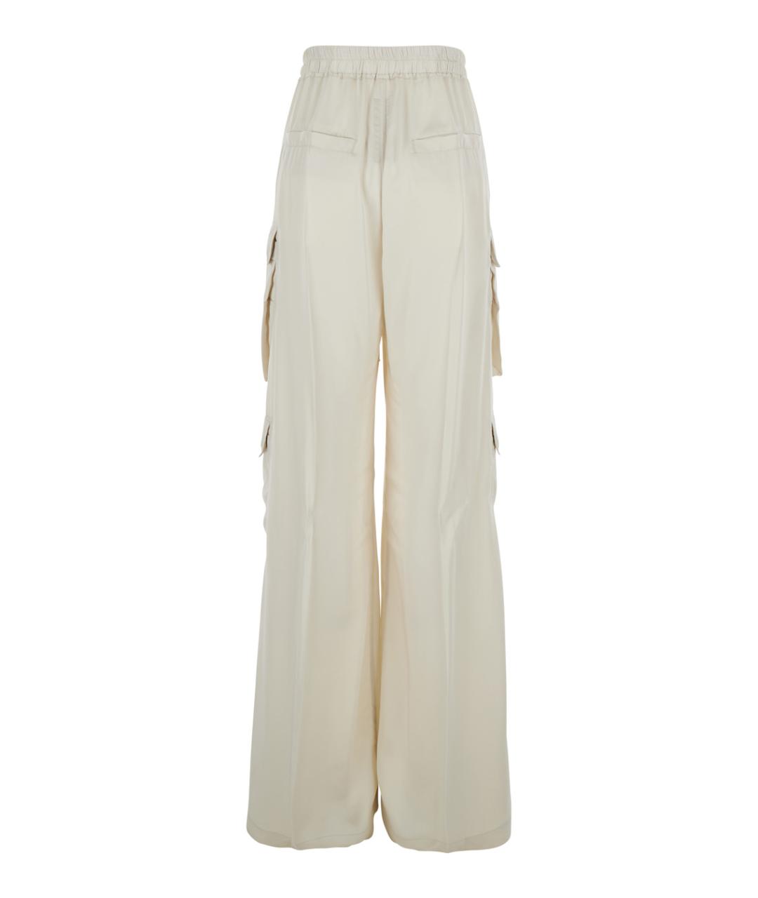 RICK OWENS Белые ацетатные прямые брюки, фото 2