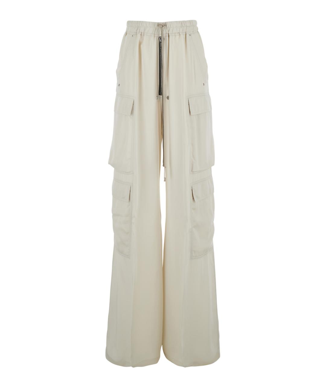 RICK OWENS Белые ацетатные прямые брюки, фото 1