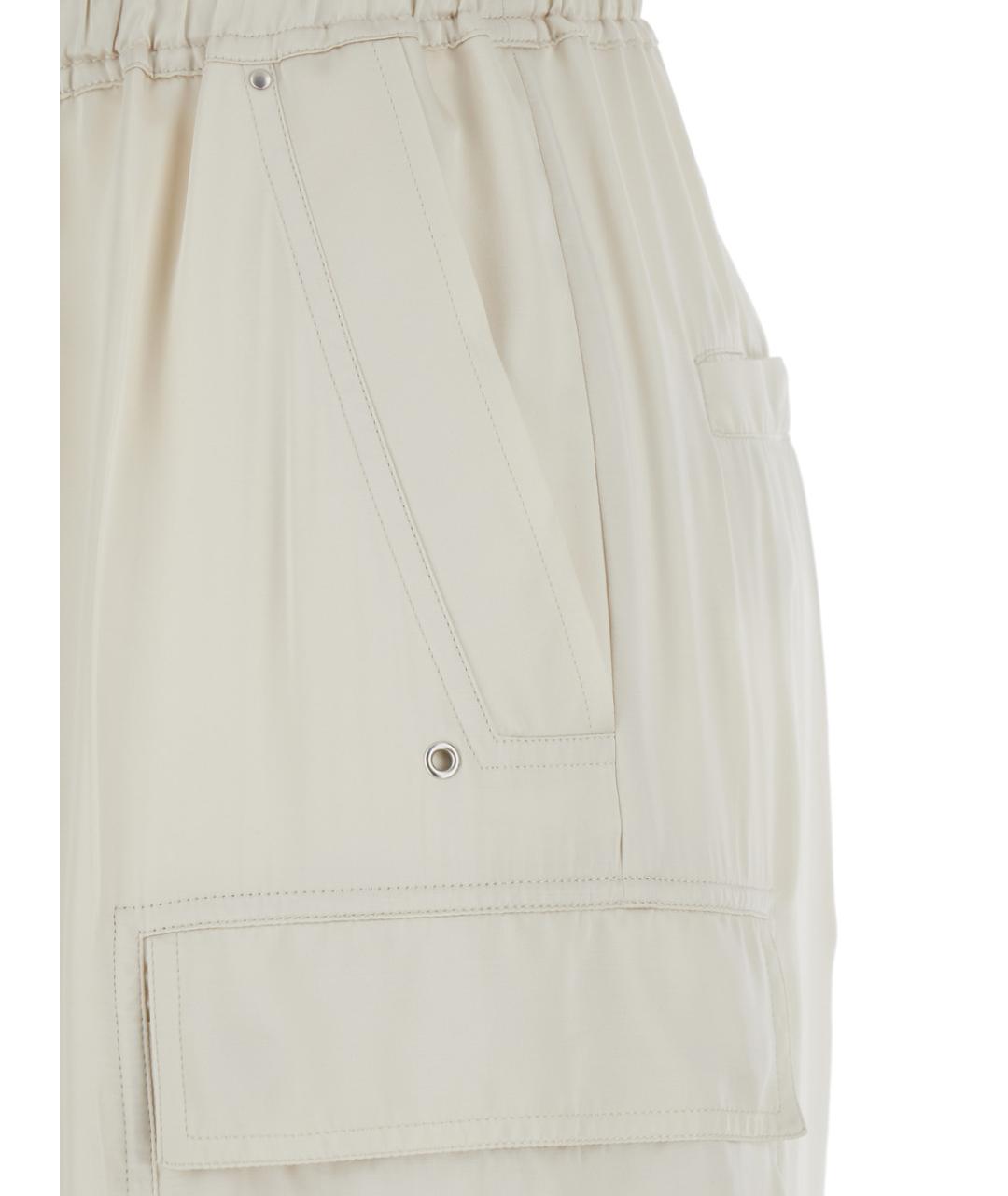 RICK OWENS Белые ацетатные прямые брюки, фото 3