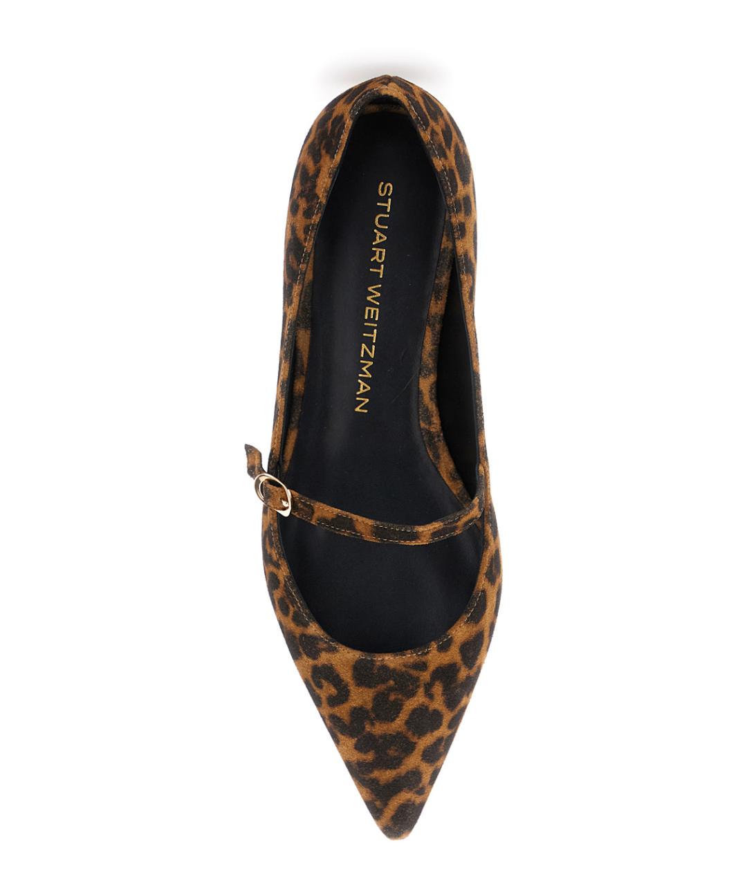 STUART WEITZMAN Коричневые кожаные балетки, фото 4