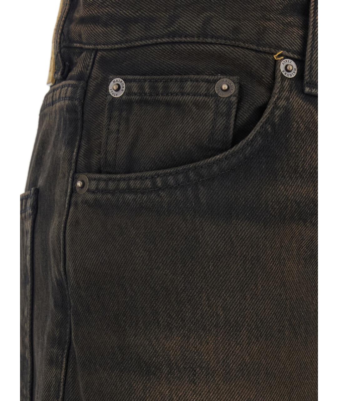 HAIKURE Коричневые хлопковые джинсы клеш, фото 3