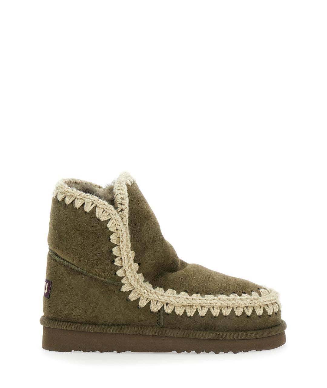 MOU Зеленые замшевые ботинки, фото 1