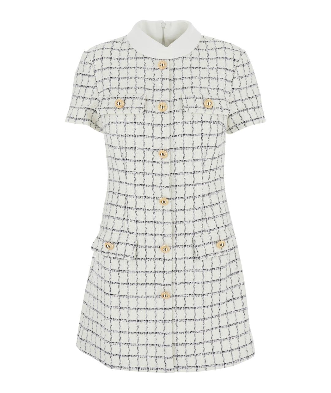 SELF-PORTRAIT Белое твидовое повседневное платье, фото 1