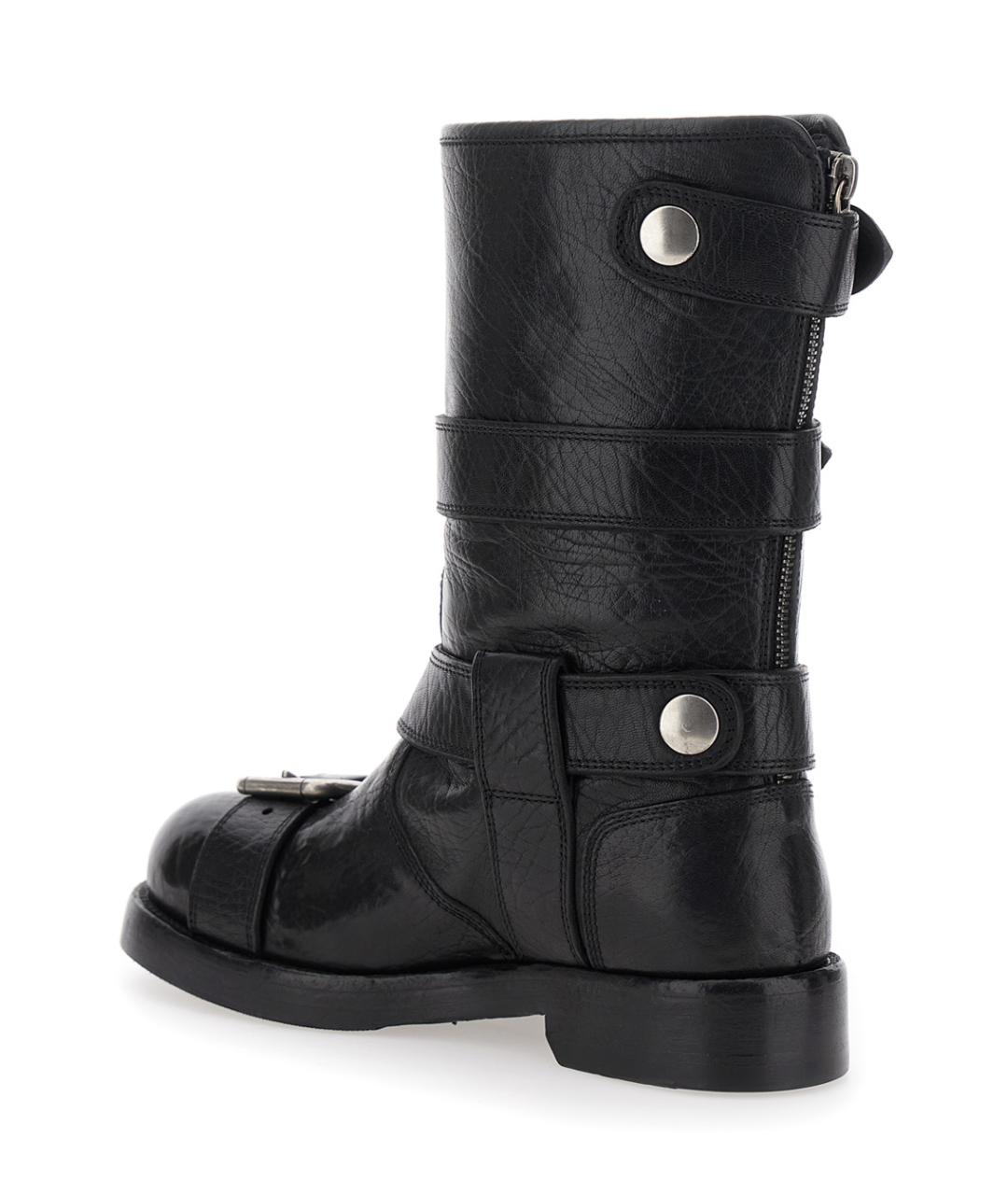 DOLCE&GABBANA Черные кожаные ботинки, фото 3