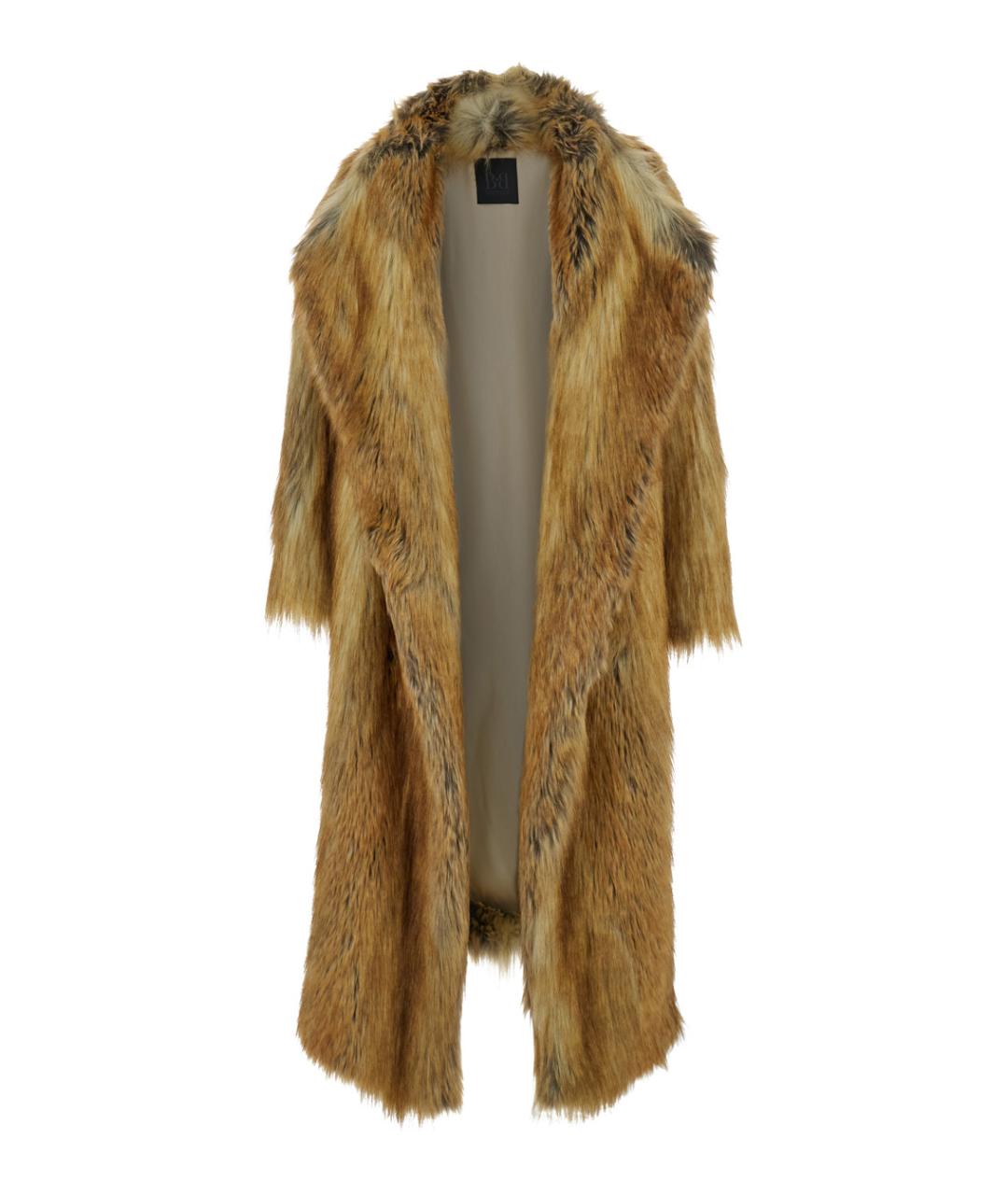 B&B COUTURE Коричневая полиамидовая шуба, фото 1