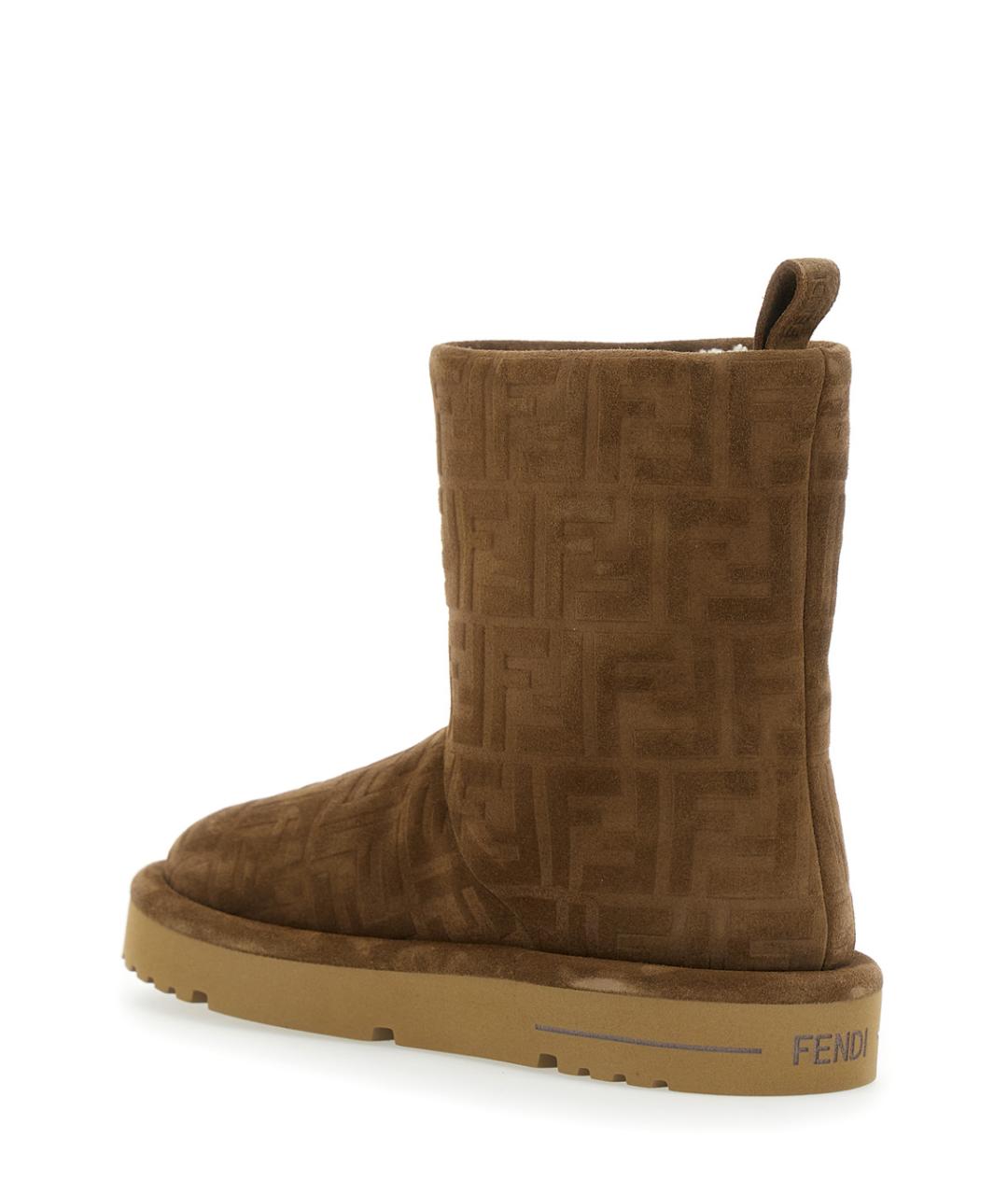 FENDI Коричневые замшевые ботинки, фото 2