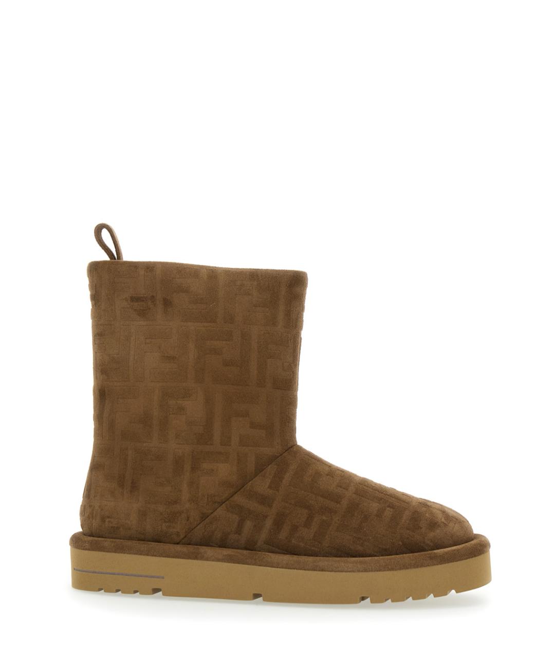 FENDI Коричневые замшевые ботинки, фото 4