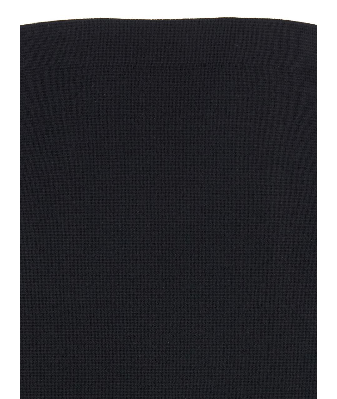 SEMICOUTURE Черная шерстяная юбка миди, фото 3