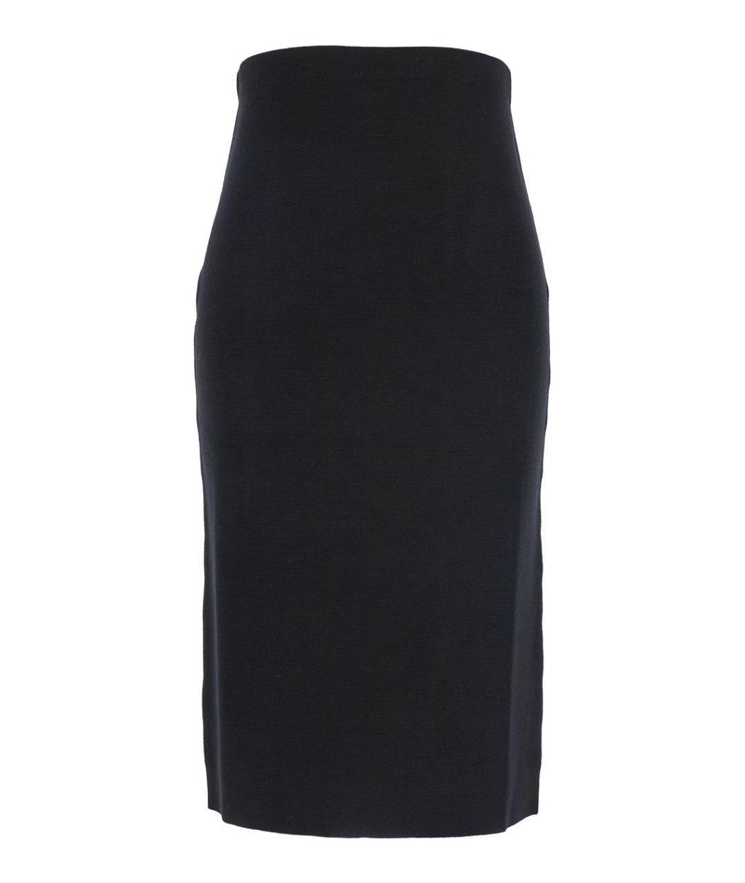 SEMICOUTURE Черная шерстяная юбка миди, фото 1