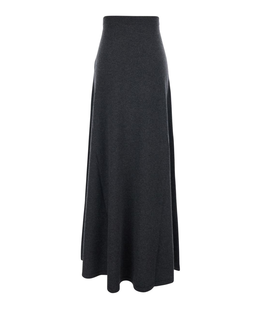 BALENCIAGA Серая шерстяная юбка макси, фото 2