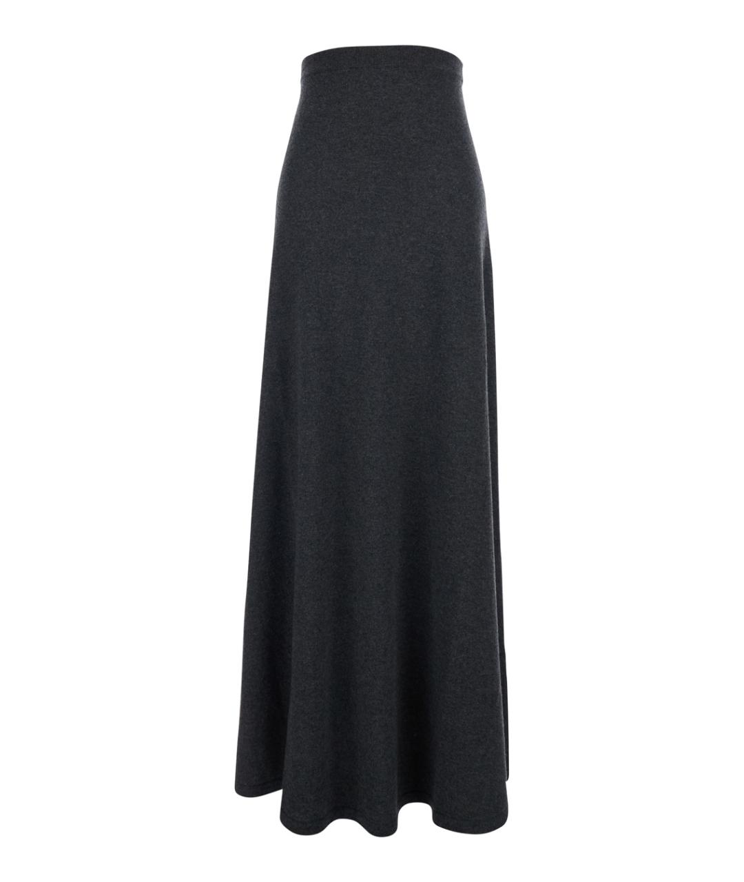 BALENCIAGA Серая шерстяная юбка макси, фото 1