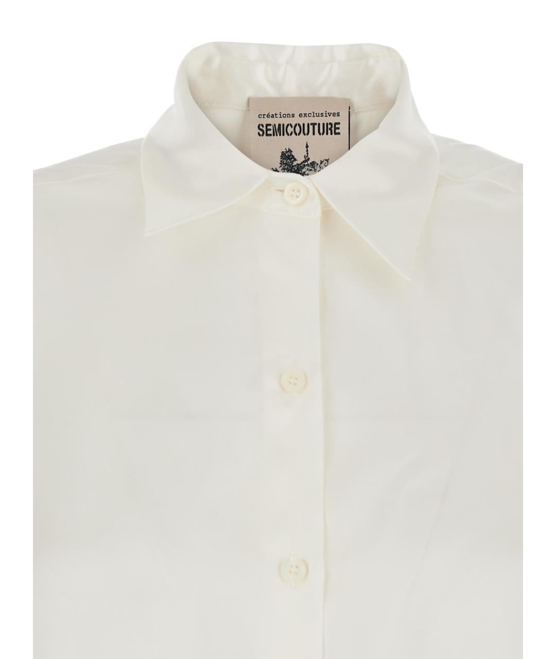 SEMICOUTURE Белая шелковая рубашка, фото 3