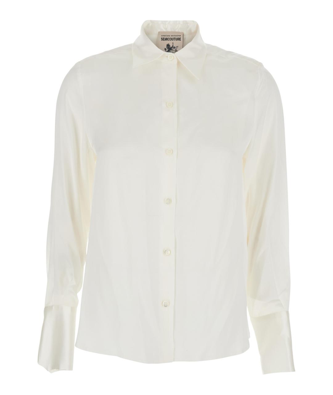 SEMICOUTURE Белая шелковая рубашка, фото 1