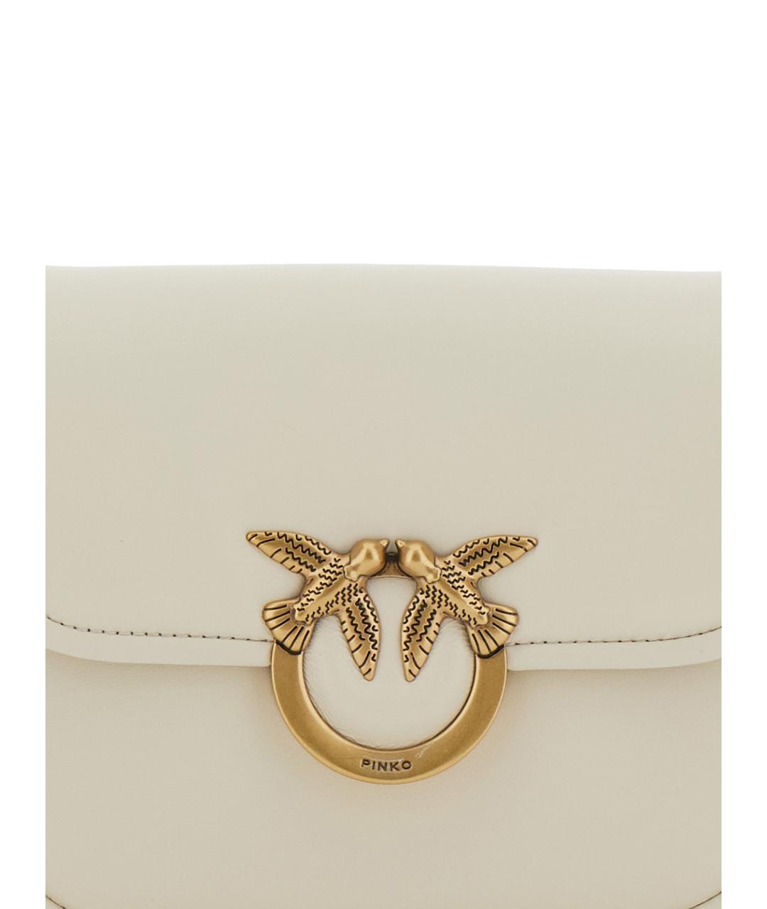 PINKO Белая кожаная сумка через плечо, фото 3
