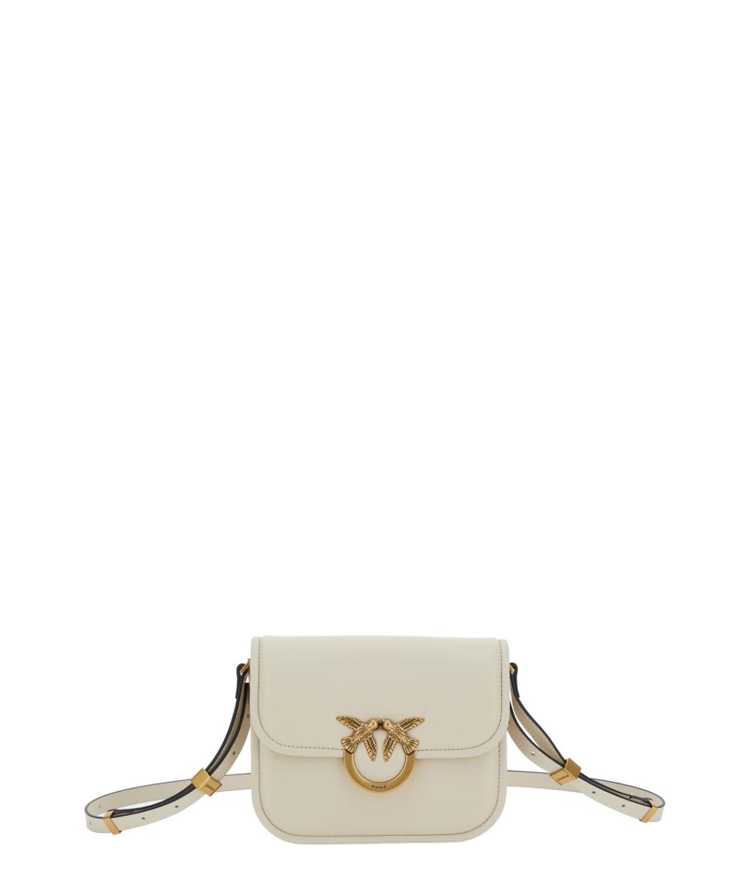 PINKO Белая кожаная сумка через плечо, фото 1