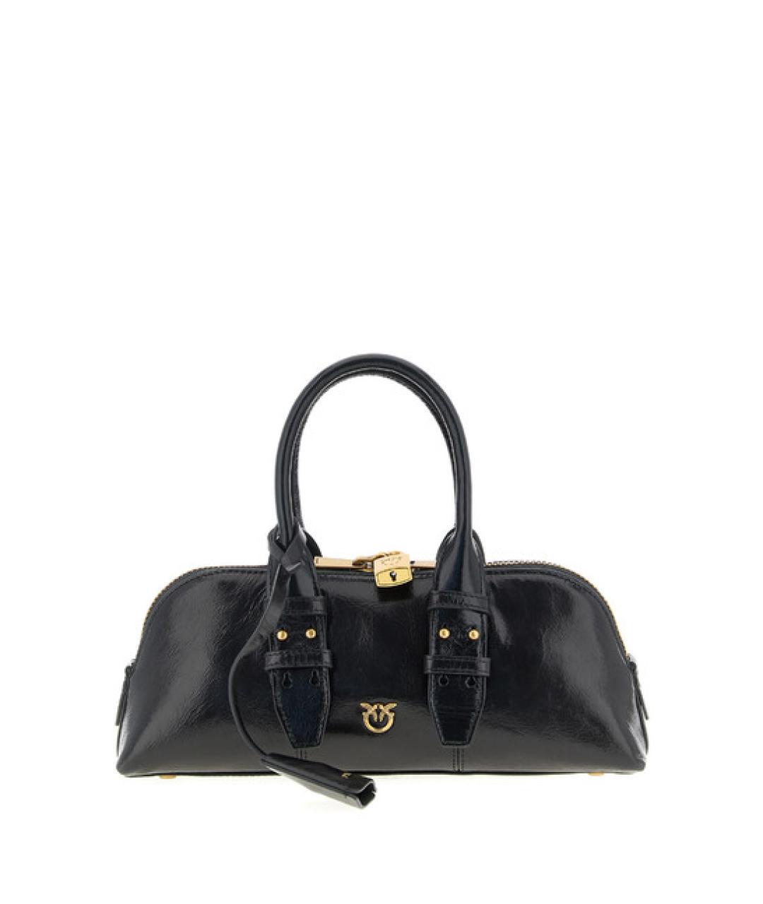 PINKO Черная кожаная сумка с короткими ручками, фото 1