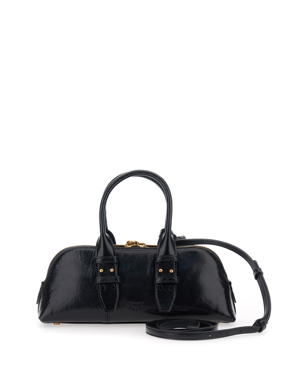 PINKO Черная кожаная сумка с короткими ручками, фото 2