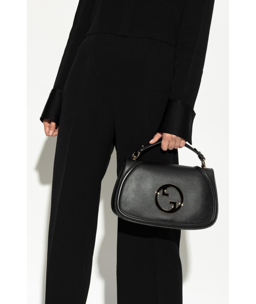 GUCCI Черная кожаная сумка через плечо, фото 2