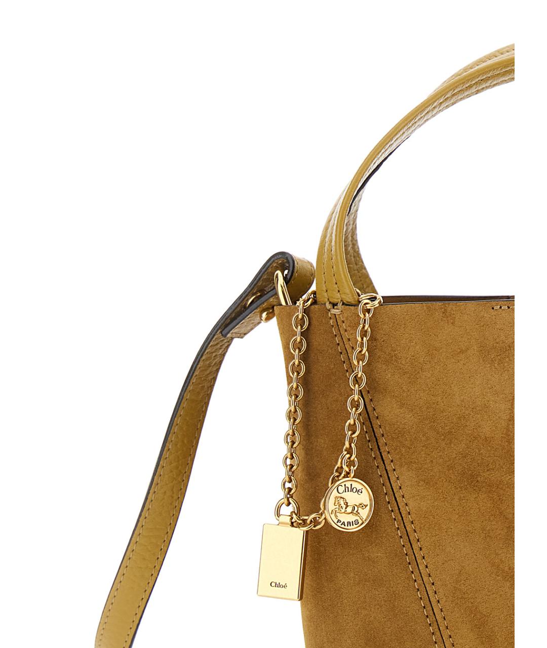 CHLOE Бежевая замшевая сумка через плечо, фото 3