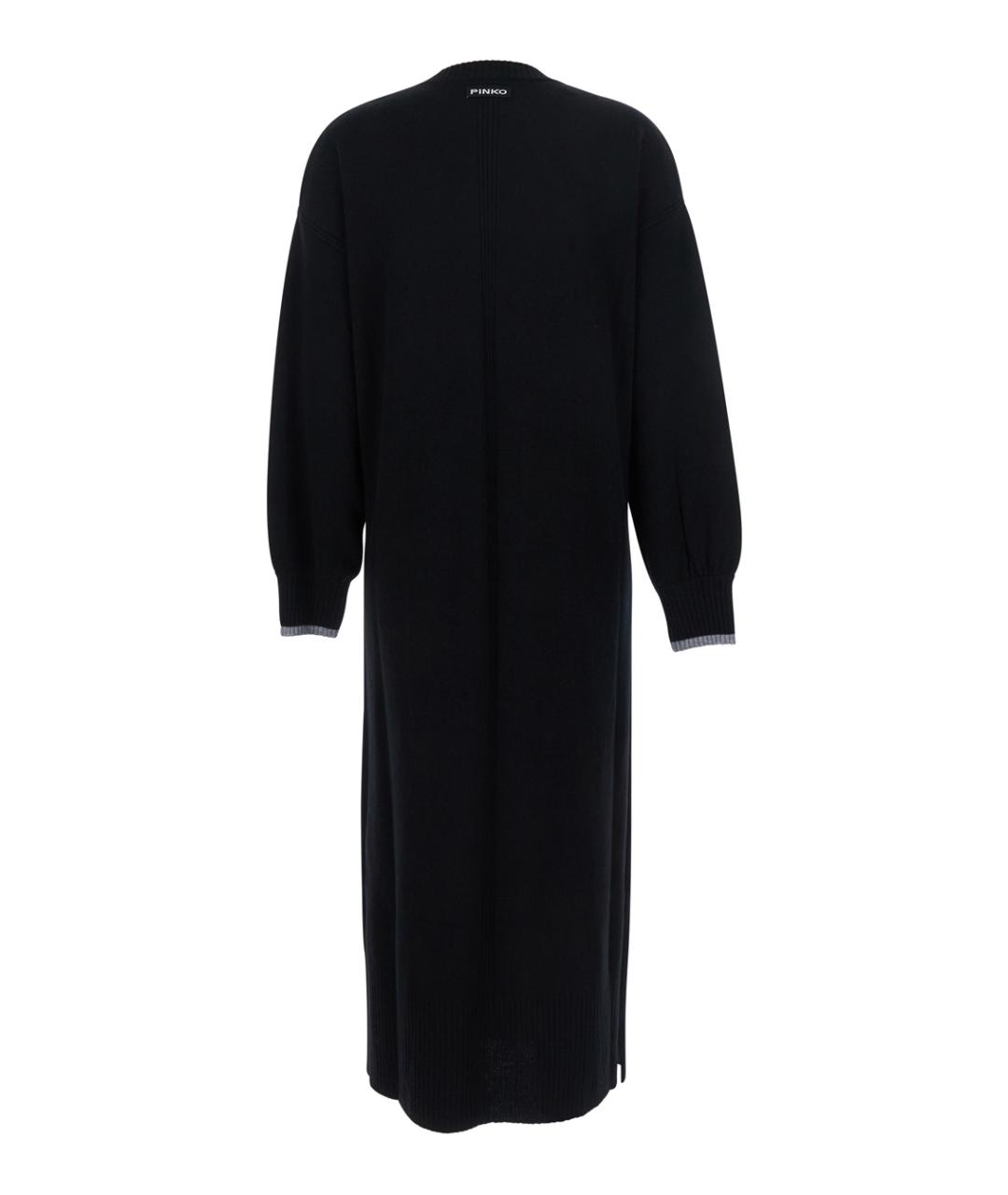 PINKO Черное шерстяное повседневное платье, фото 2