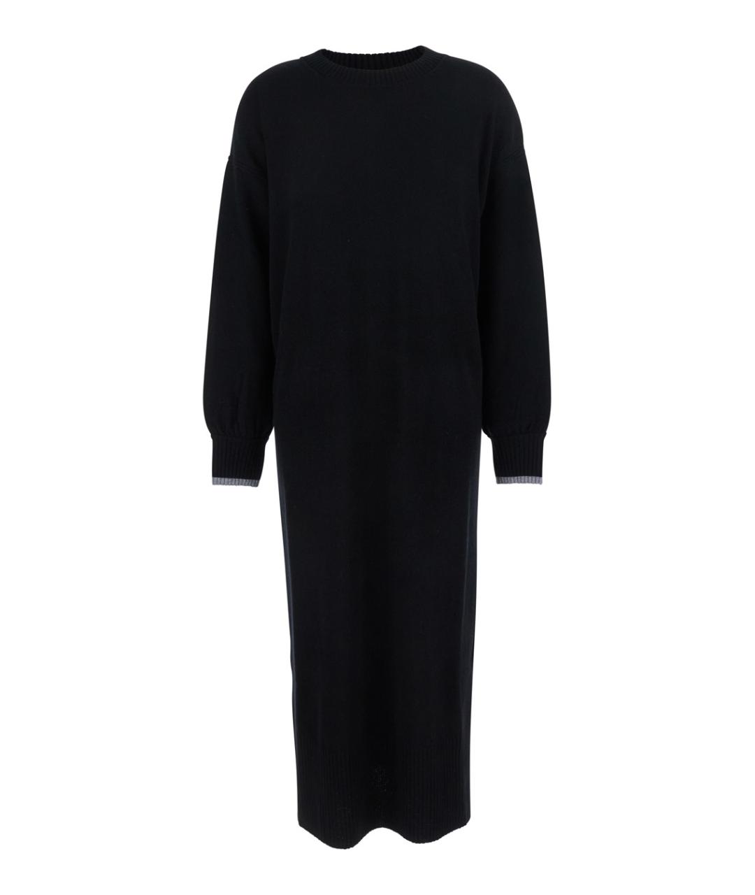 PINKO Черное шерстяное повседневное платье, фото 1