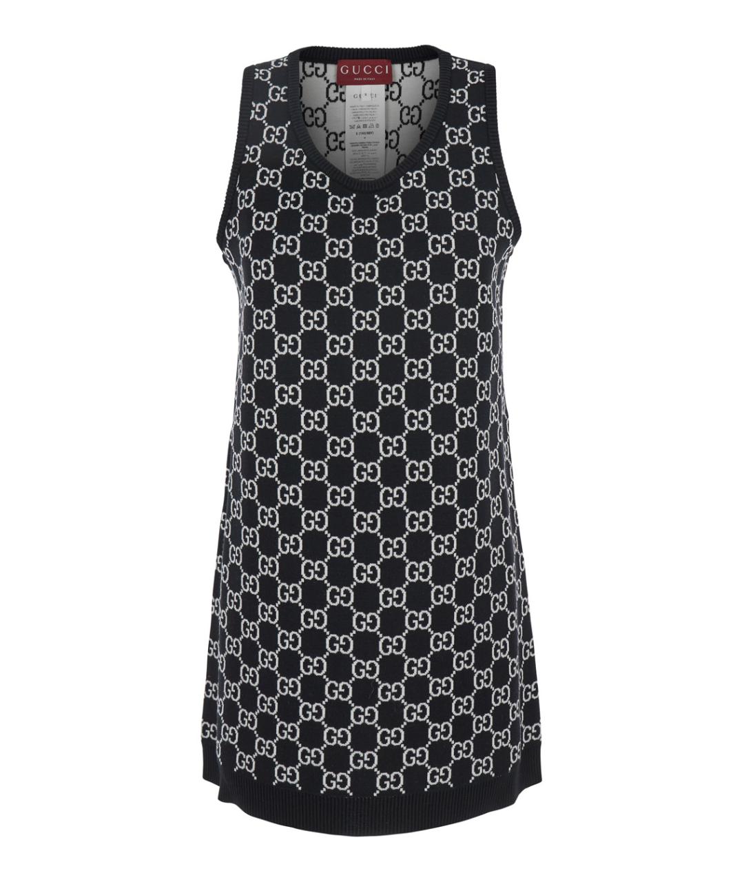 GUCCI Черное шерстяное повседневное платье, фото 1