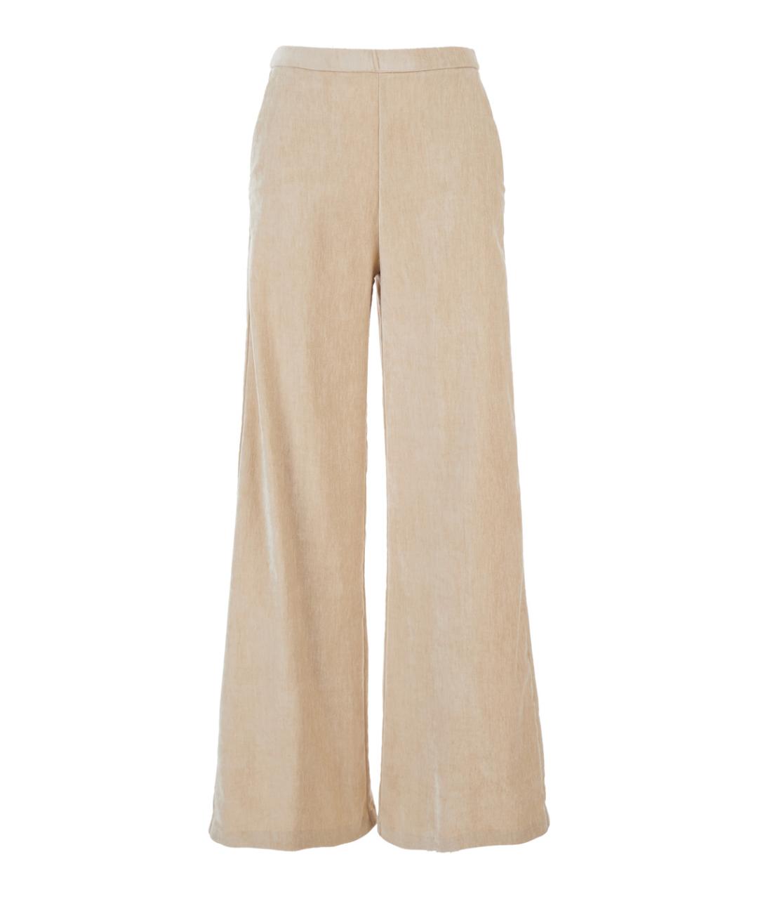 FORTE FORTE Бежевые полиэстеровые прямые брюки, фото 1