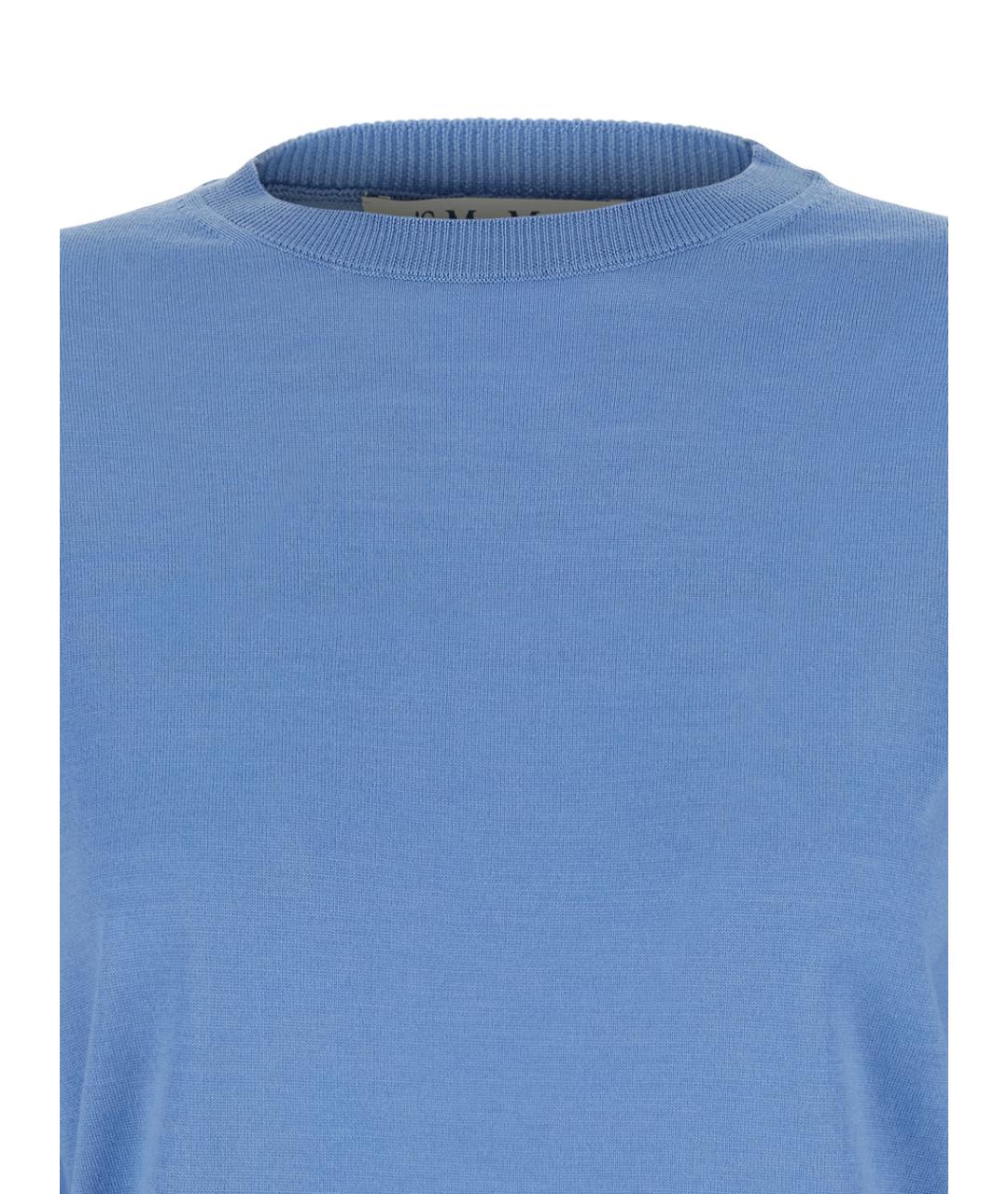 'S MAX MARA Синий шерстяной джемпер / свитер, фото 3