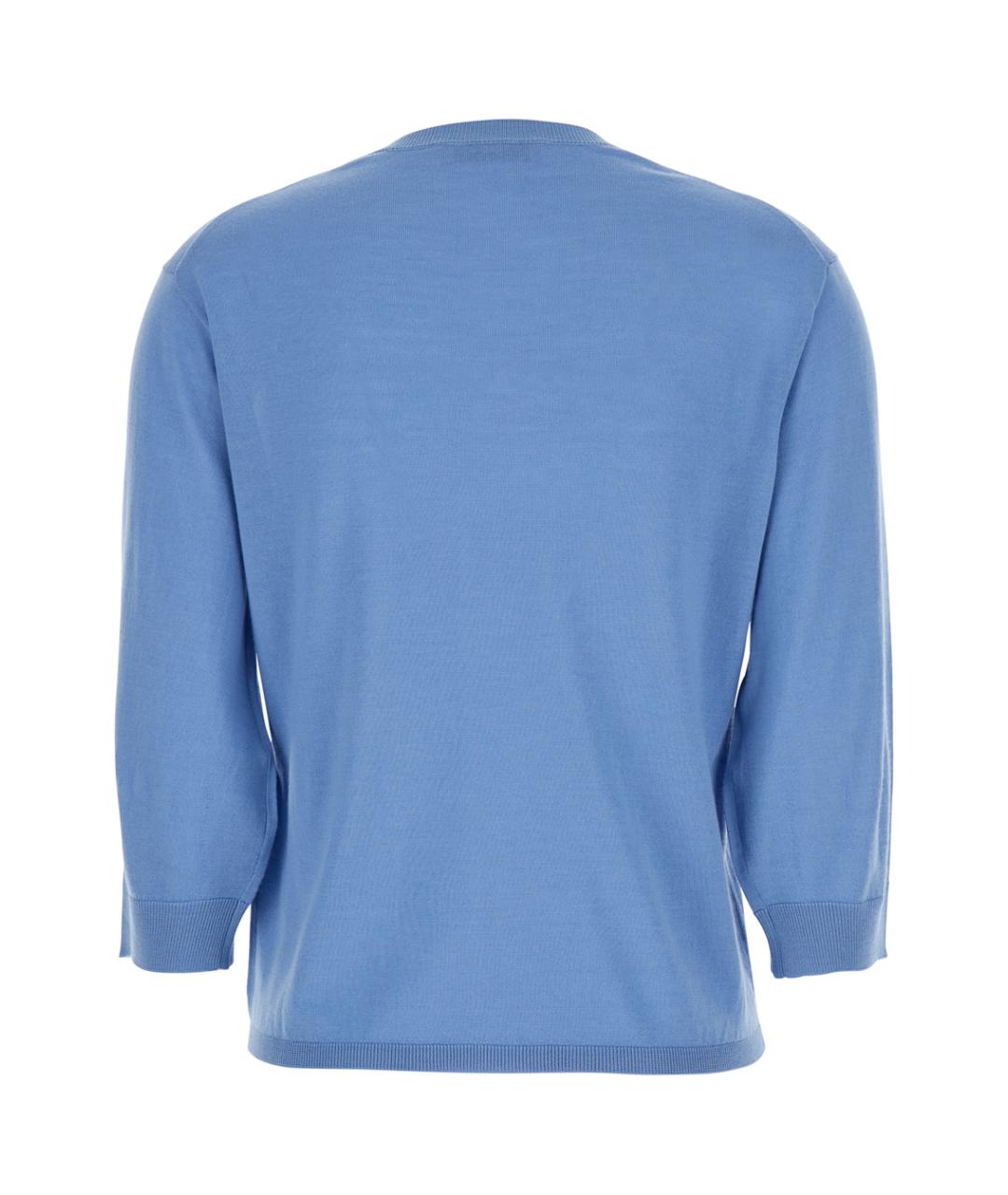 'S MAX MARA Синий шерстяной джемпер / свитер, фото 2