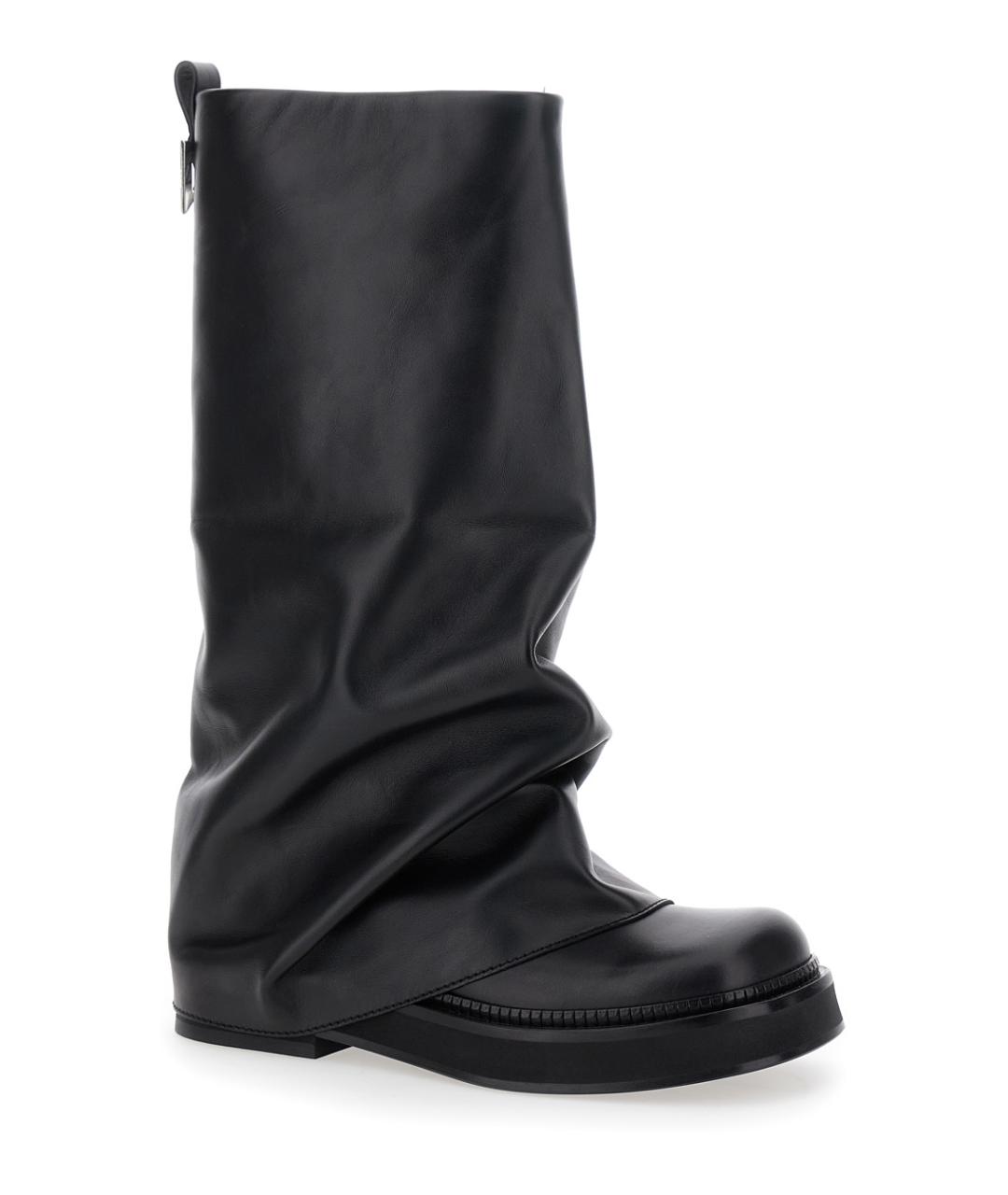 THE ATTICO Черные кожаные ботинки, фото 1