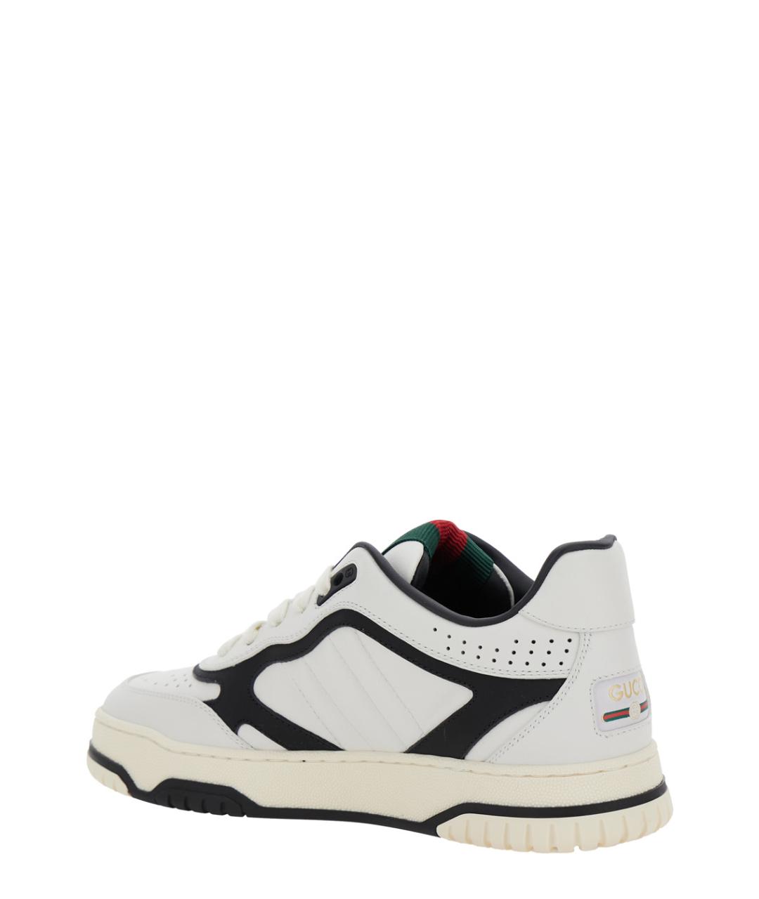 GUCCI Белые кожаные кроссовки, фото 3