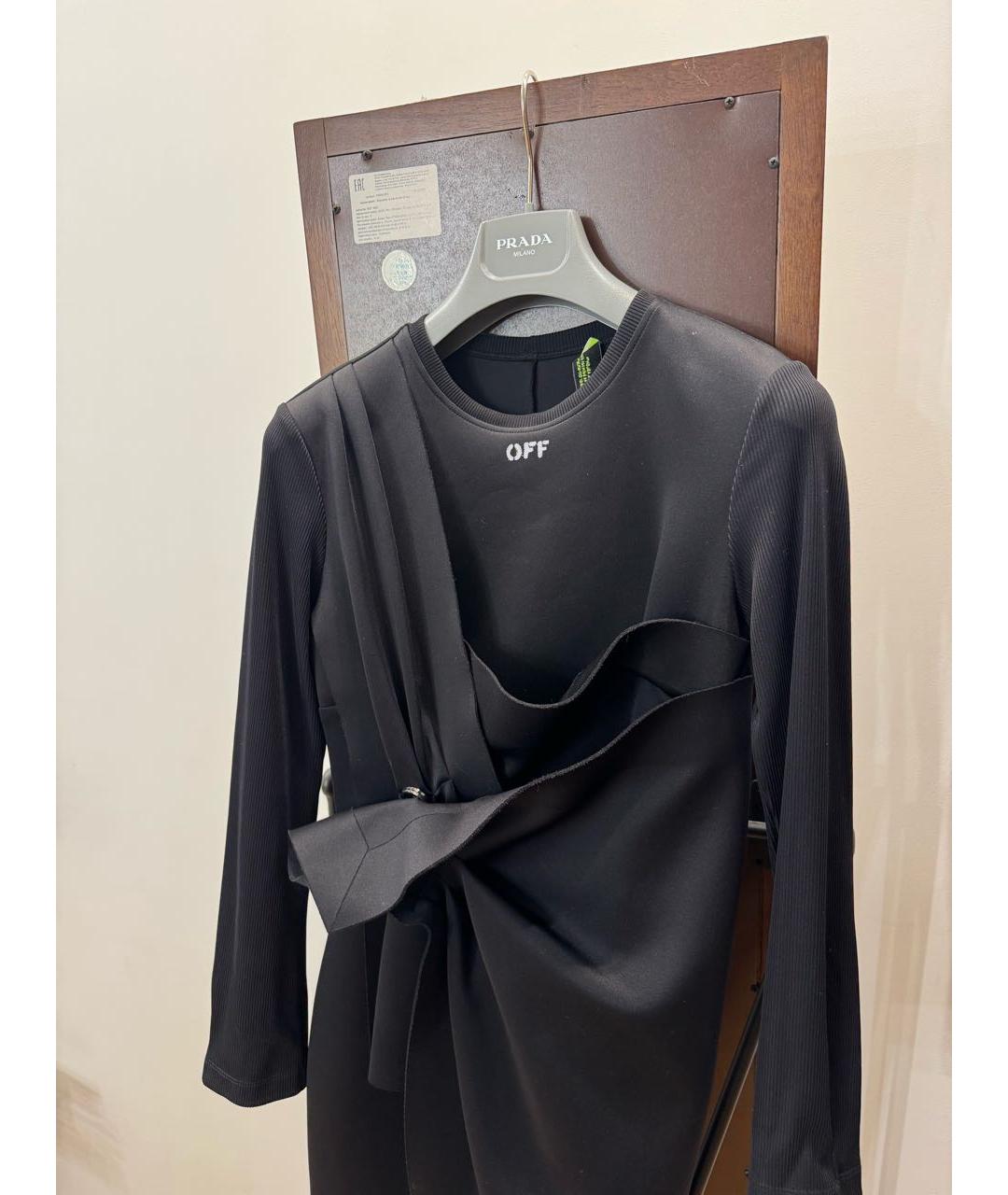 OFF-WHITE Черное полиамидовое повседневное платье, фото 2