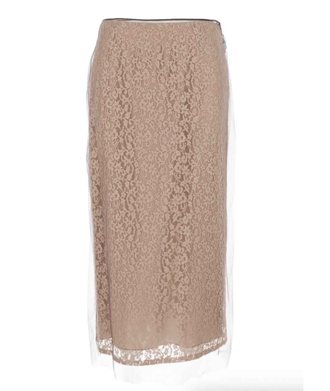 FENDI Бежевая полиамидовая юбка миди, фото 1