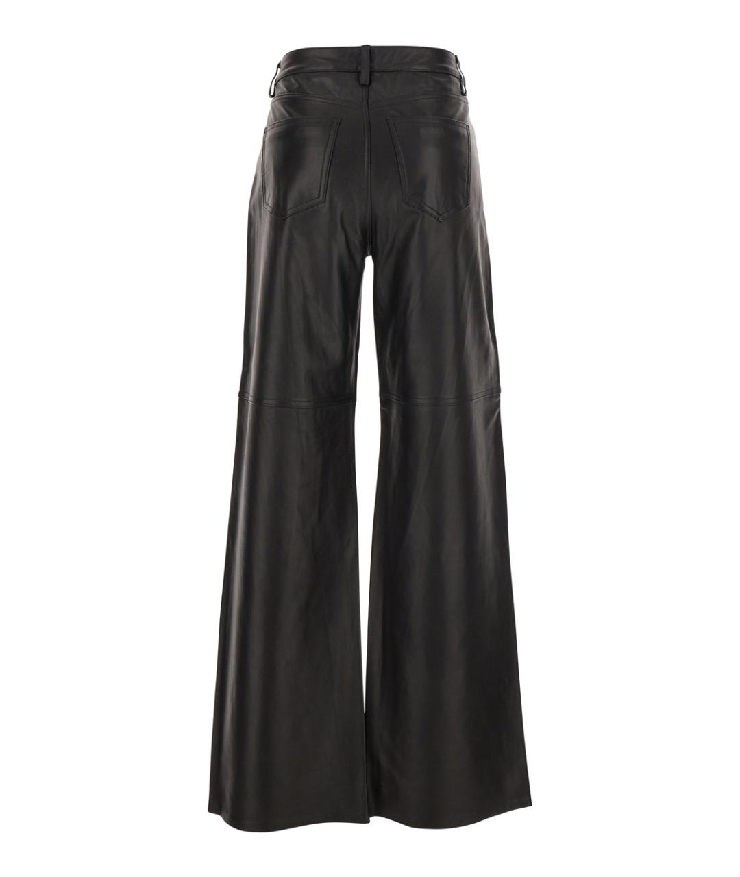 MICHAEL MICHAEL KORS Черные кожаные прямые брюки, фото 2