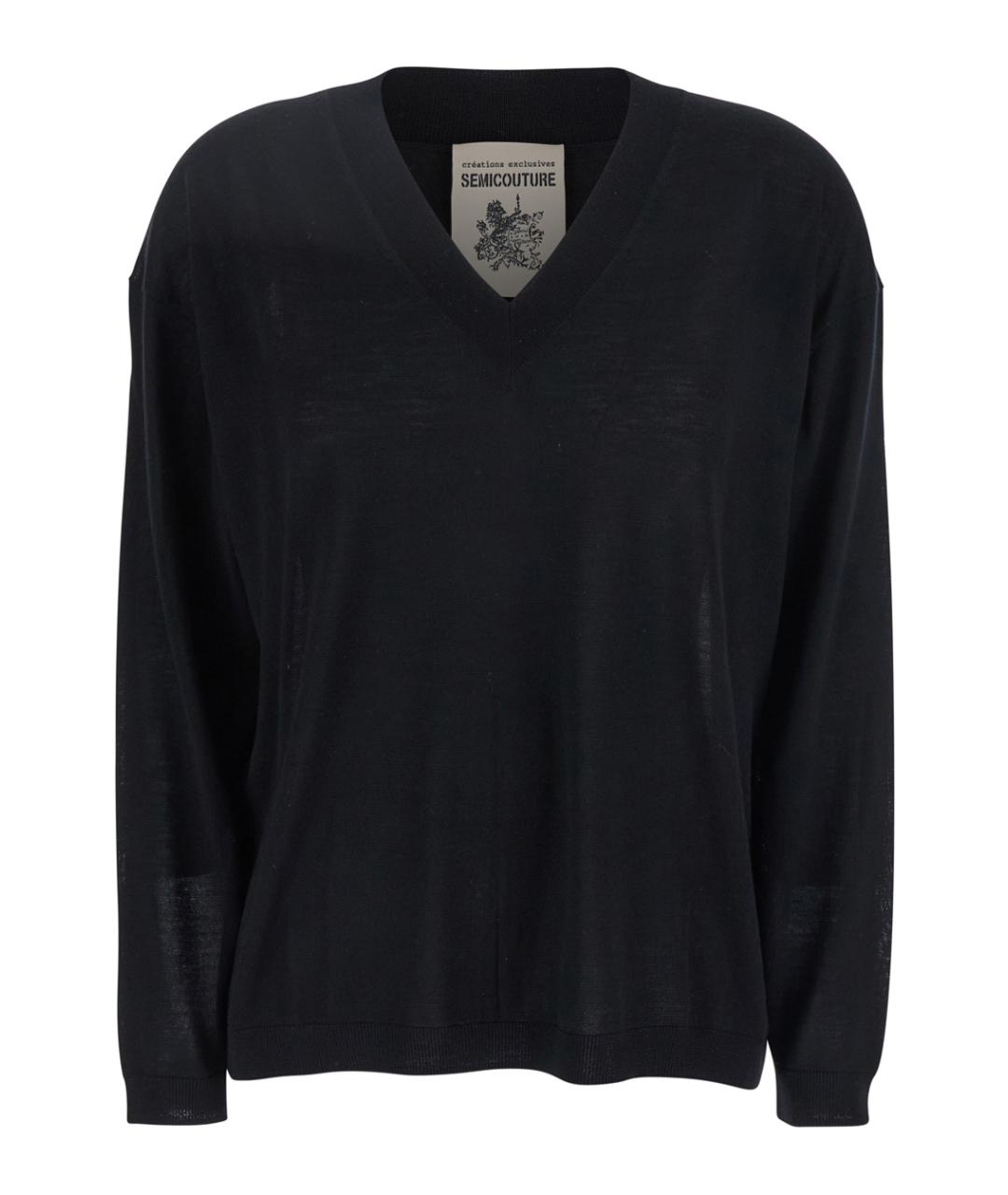 SEMICOUTURE Черный шерстяной джемпер / свитер, фото 1