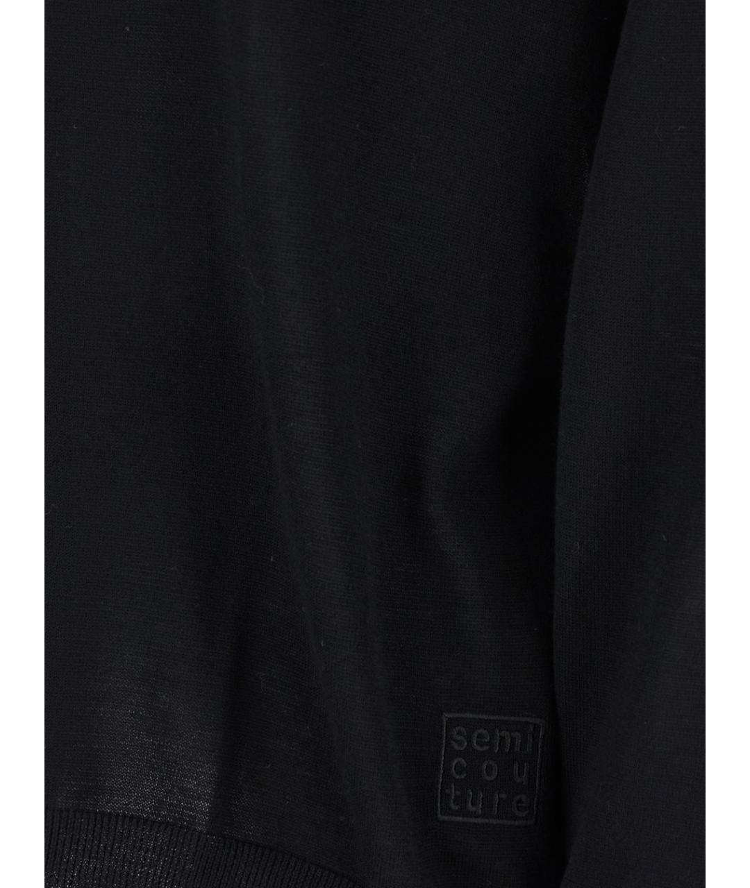 SEMICOUTURE Черный шерстяной джемпер / свитер, фото 3