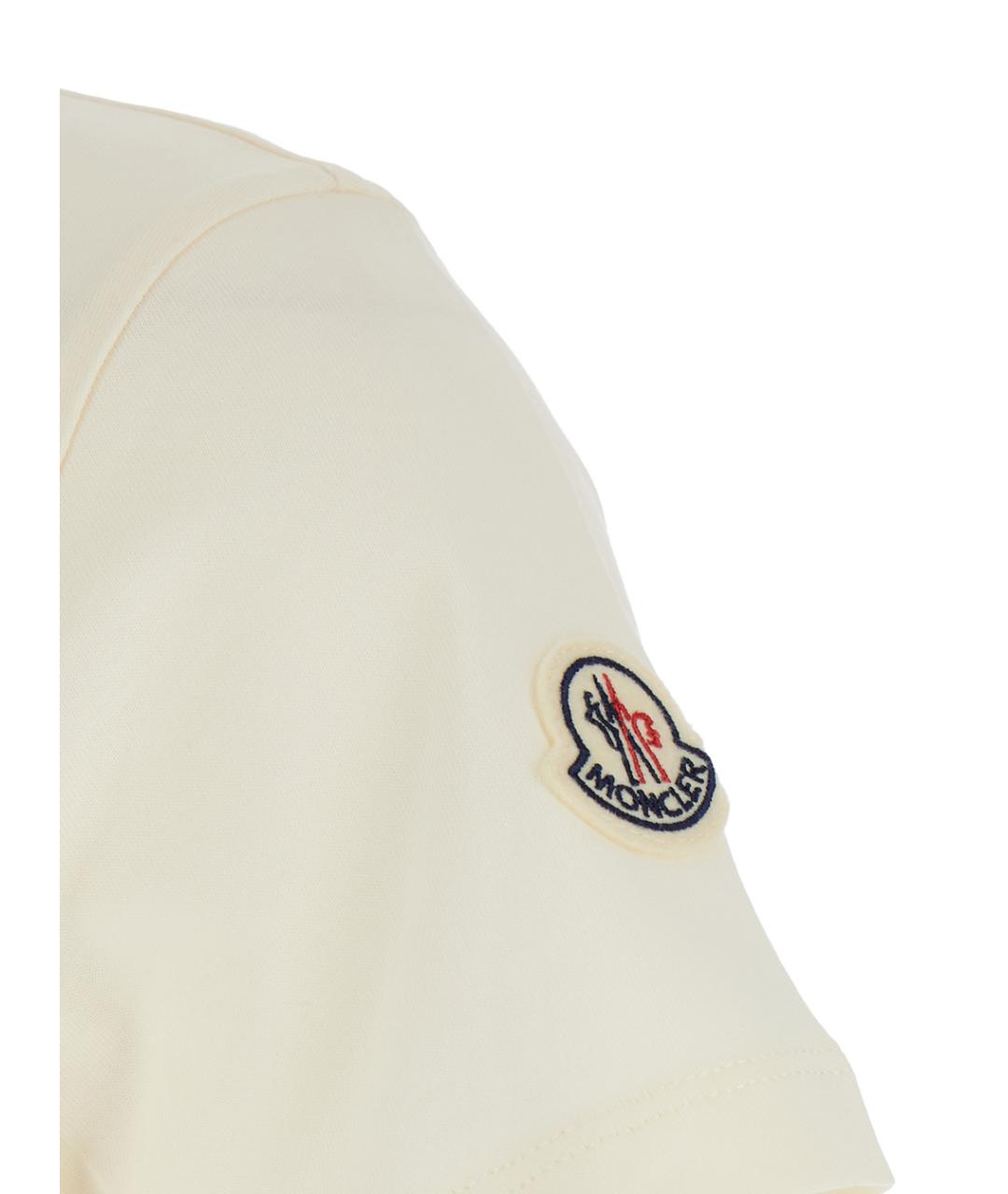 MONCLER Белая хлопковая футболка, фото 3