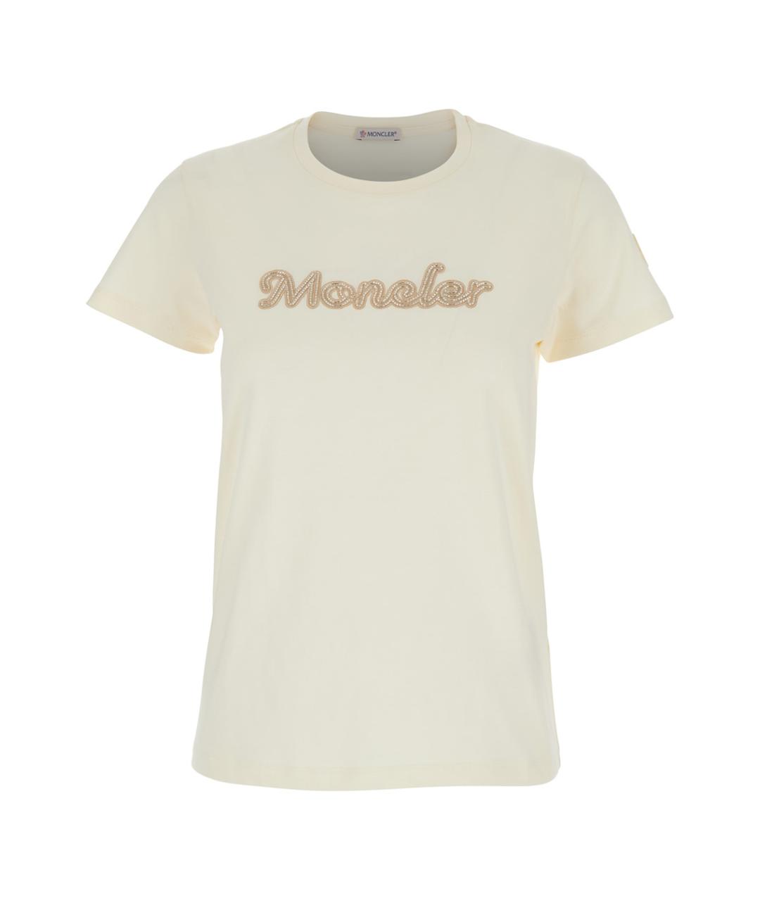 MONCLER Белая хлопковая футболка, фото 1