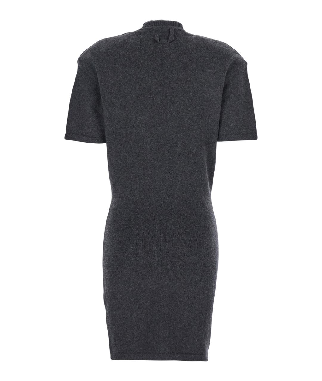 JACQUEMUS Антрацитовое шерстяное повседневное платье, фото 2