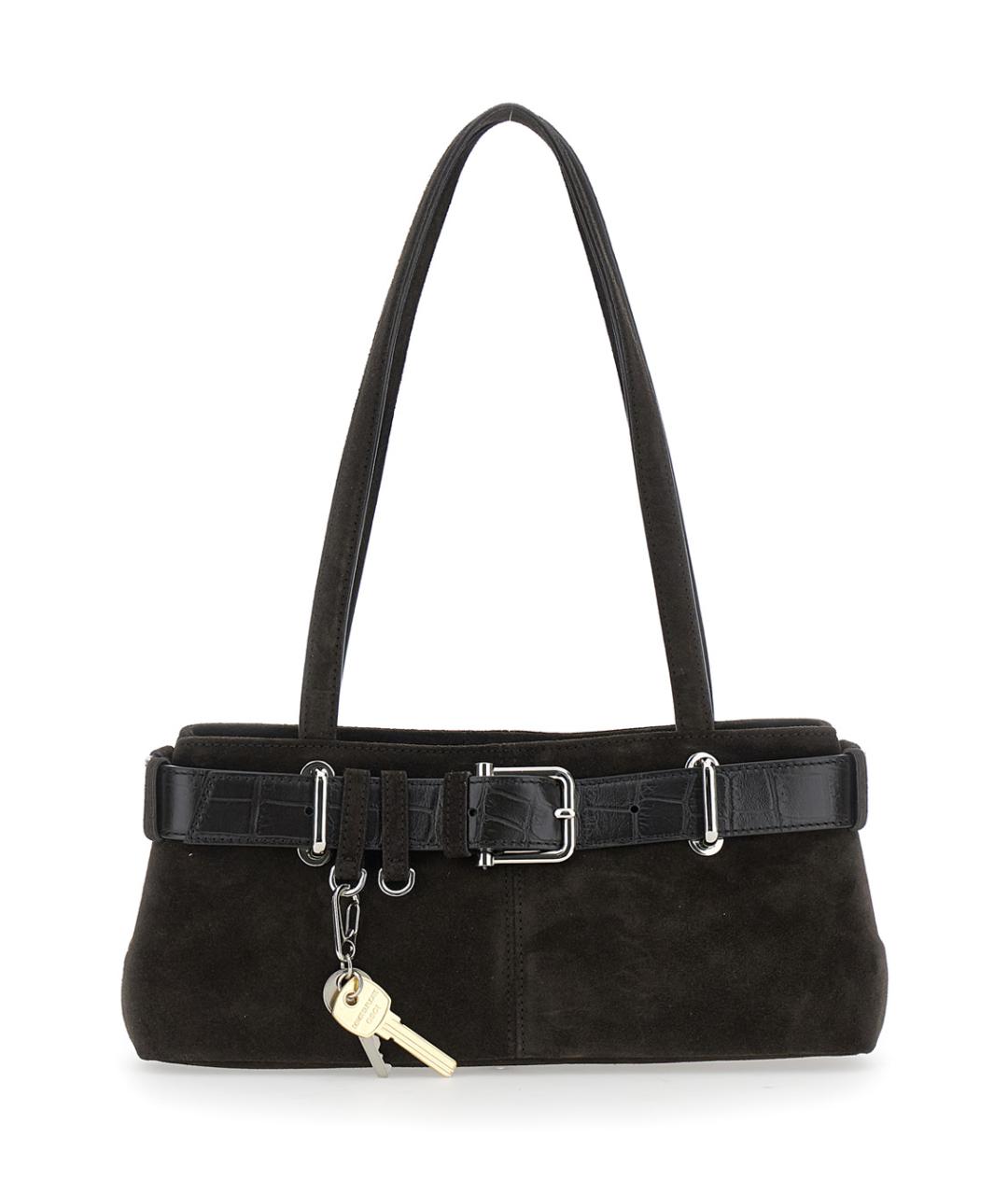 OSOI Коричневая замшевая сумка через плечо, фото 1