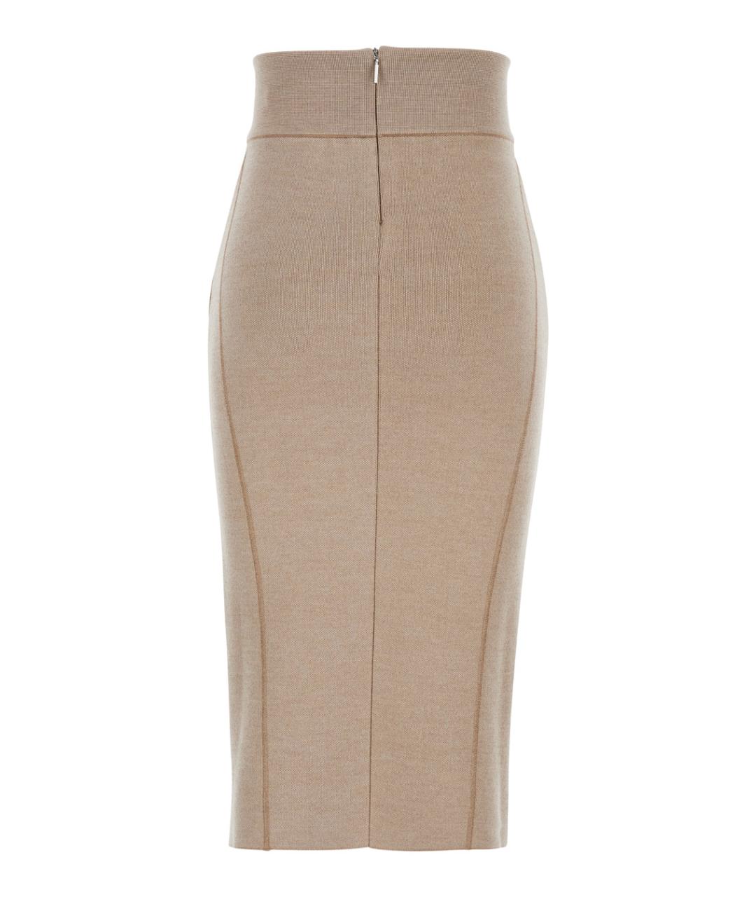 JACQUEMUS Бежевая шерстяная юбка миди, фото 2