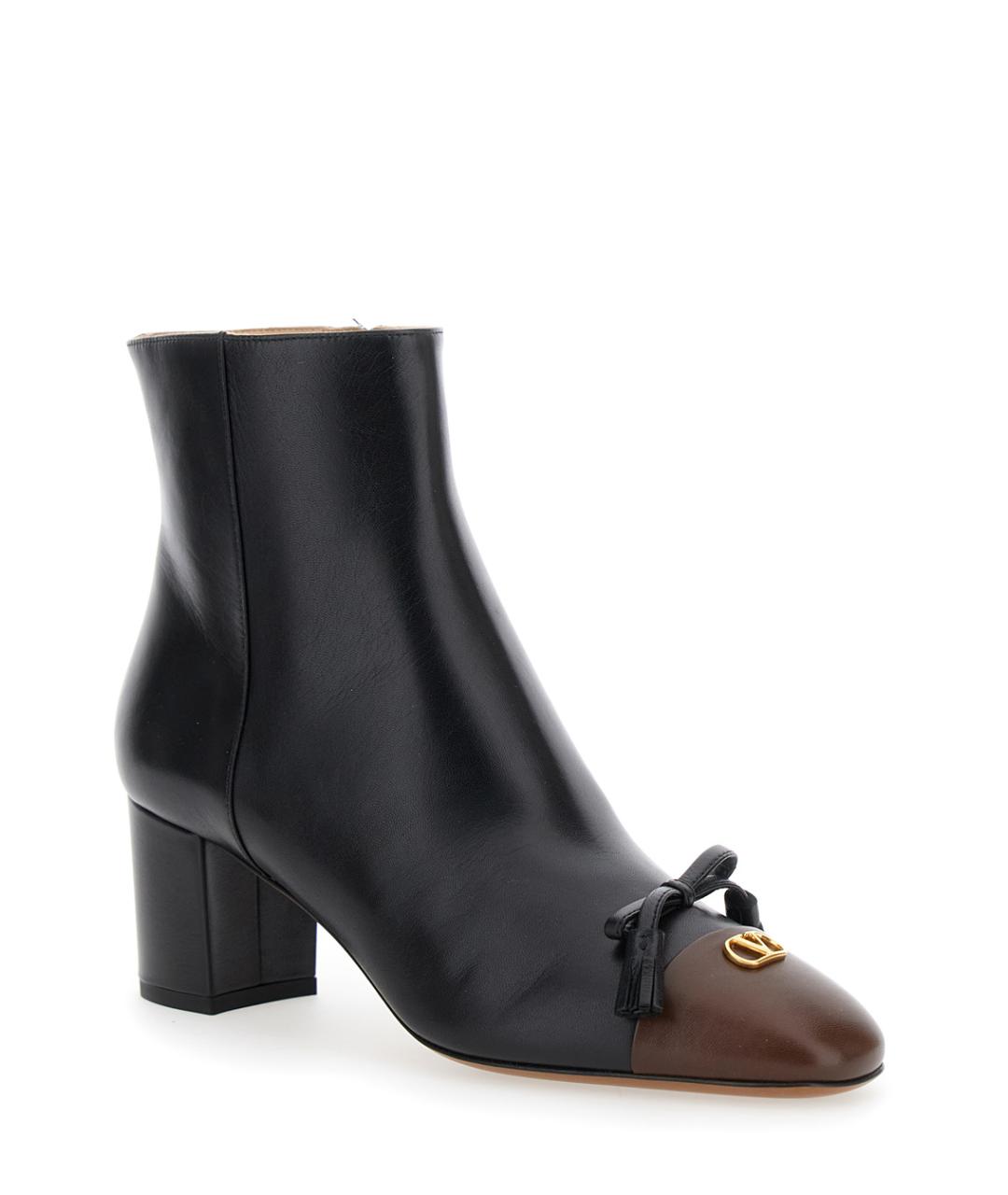 VALENTINO Черные кожаные ботильоны, фото 2