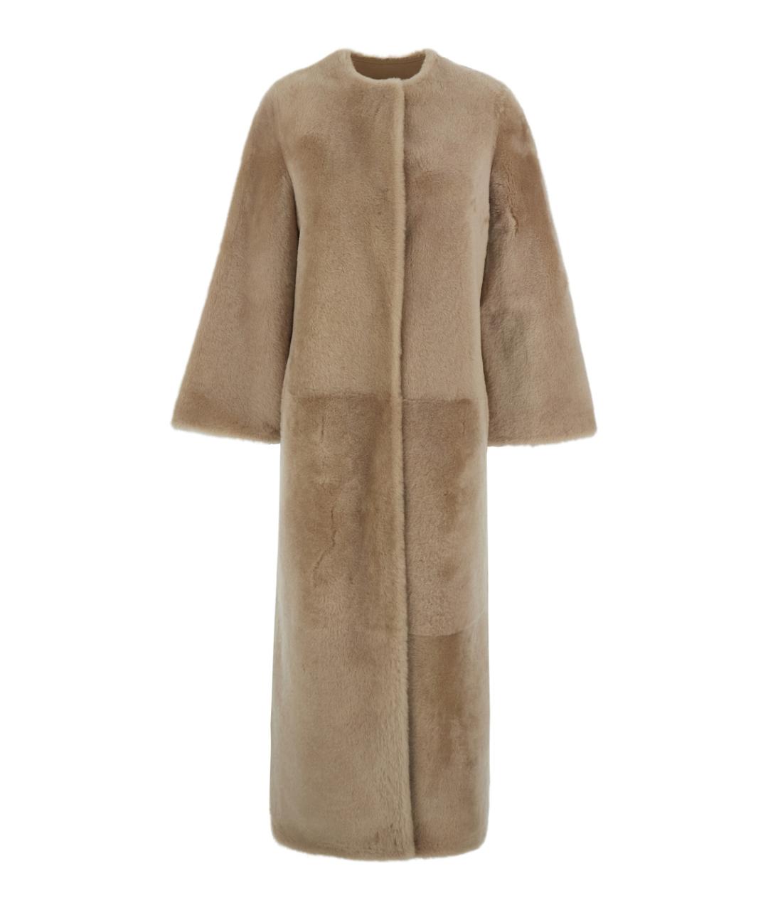 YVES SALOMON Бежевая меховая шуба, фото 1