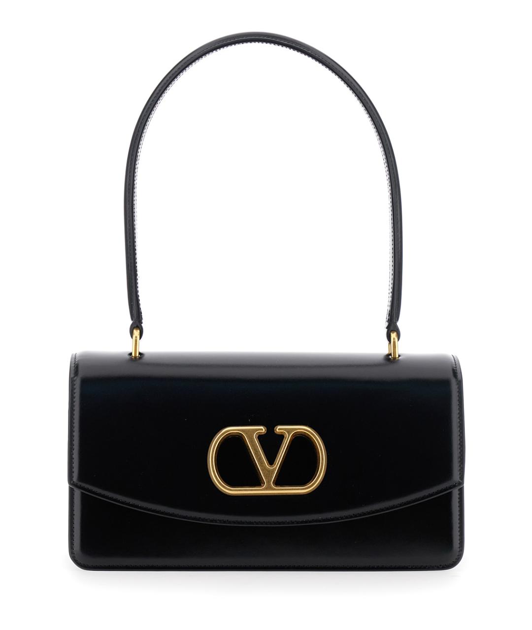 VALENTINO Черная кожаная сумка через плечо, фото 1