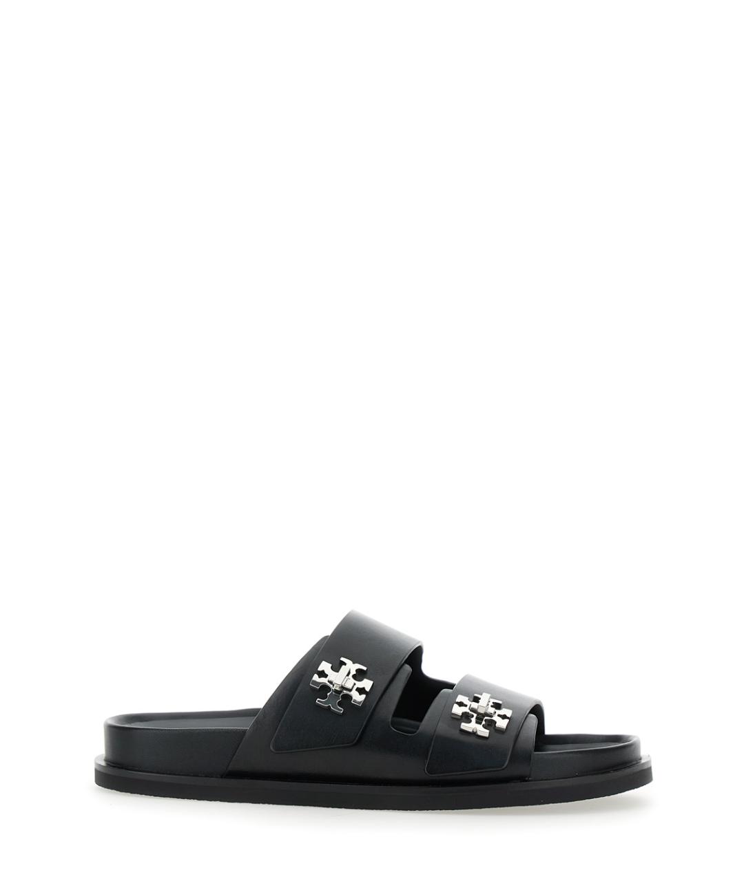 TORY BURCH Черные кожаные сандалии, фото 1