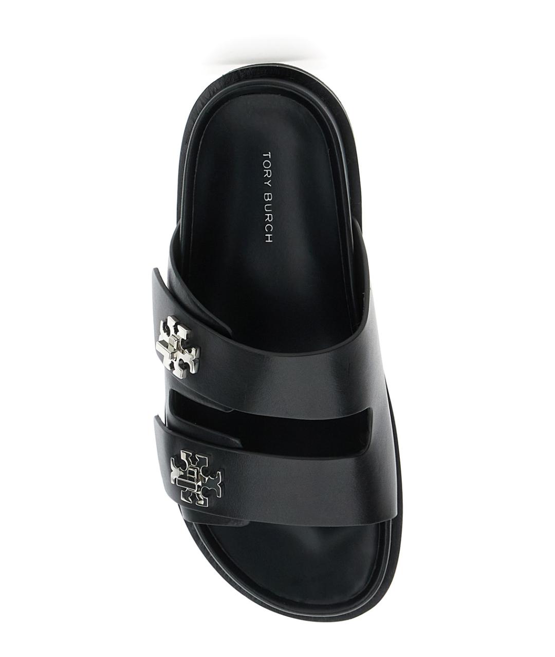 TORY BURCH Черные кожаные сандалии, фото 4