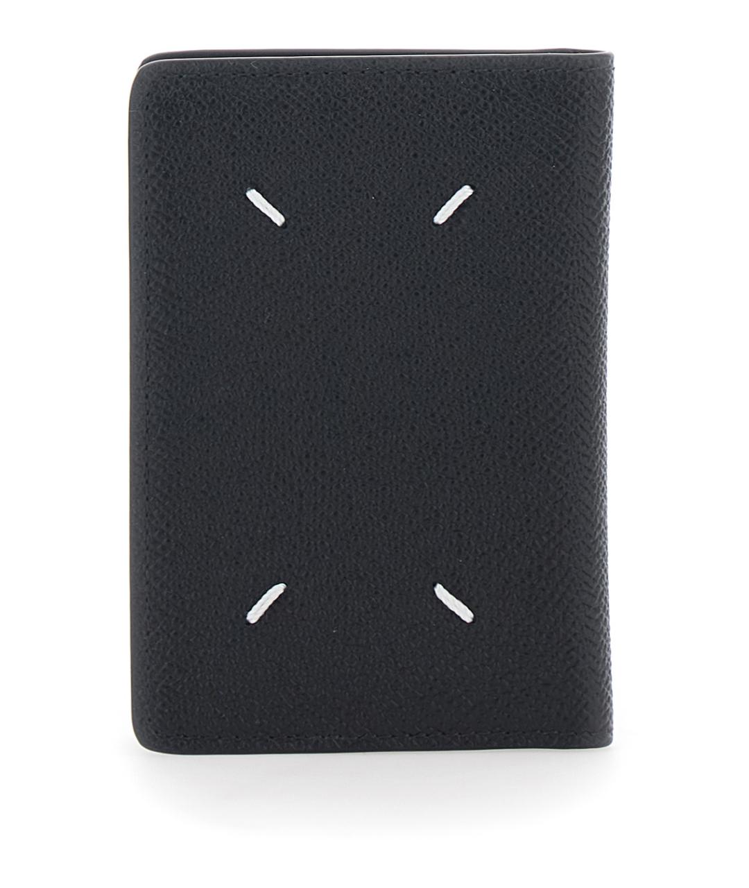 MAISON MARGIELA Черный кожаный кошелек, фото 2