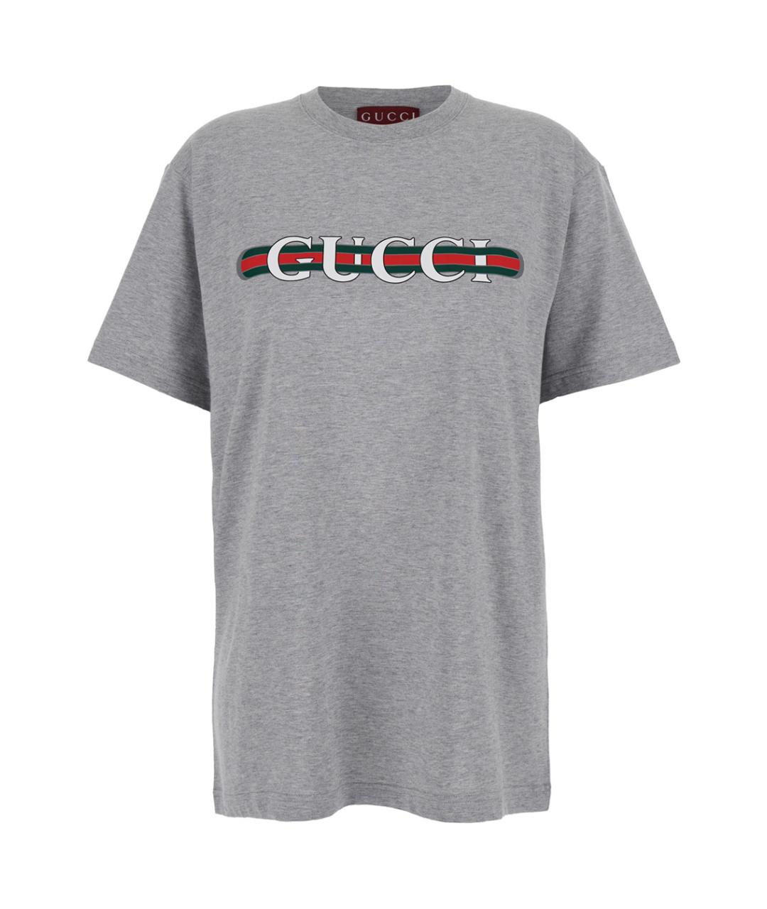 GUCCI Серая хлопковая футболка, фото 1